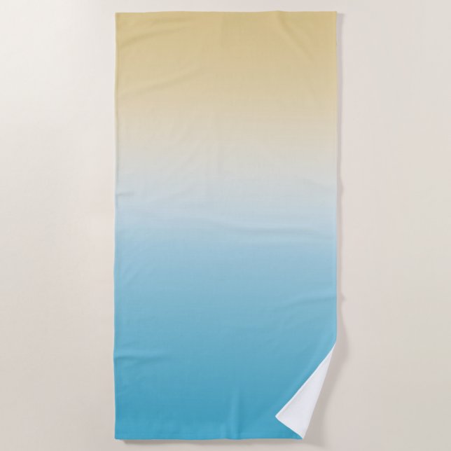 Yellow Aqua Ombre Strandtuch (Vorderseite)
