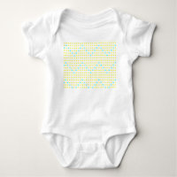 Yellow Aqua Zickzack Dots ZigZag Baby Bodysuits