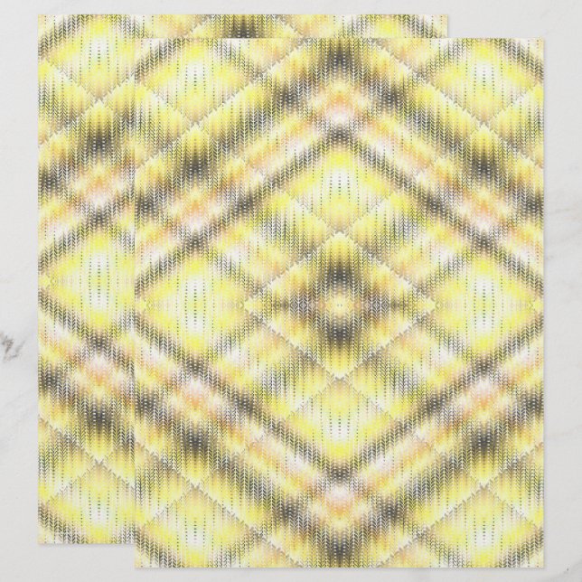 Yellow Argyle Scrapbook Paper 2-Sided Page (Vorne/Hinten)