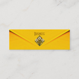 Yellow Art Deco Gold Jewel Skinny Mini Visitenkarte