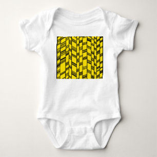 Yellow Art Deco Lines Baby Strampler