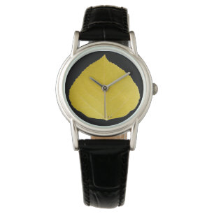 Yellow Aspen Leaf #5 Armbanduhr