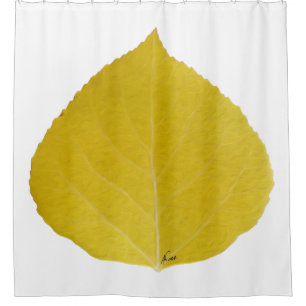 Yellow Aspen Leaf #5 Duschvorhang