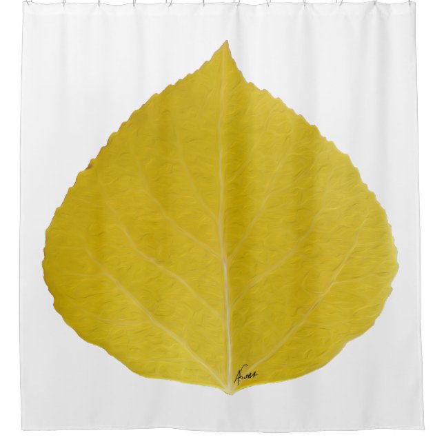 Yellow Aspen Leaf #5 Duschvorhang (Vorderseite)