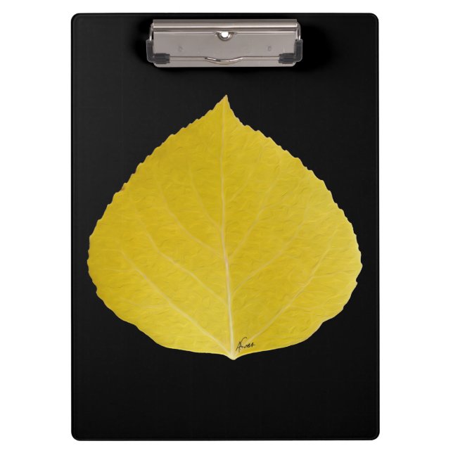 Yellow Aspen Leaf #5 Klemmbrett (Vorderseite)