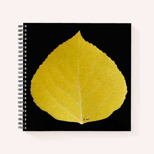 Yellow Aspen Leaf #5 Notizbuch (Vorderseite)