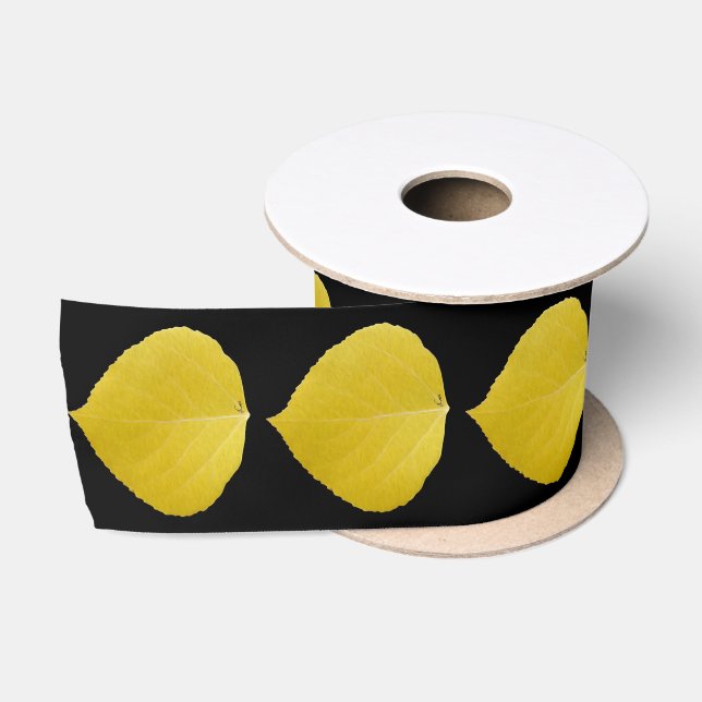 Yellow Aspen Leaf #5 Satinband (Spule)