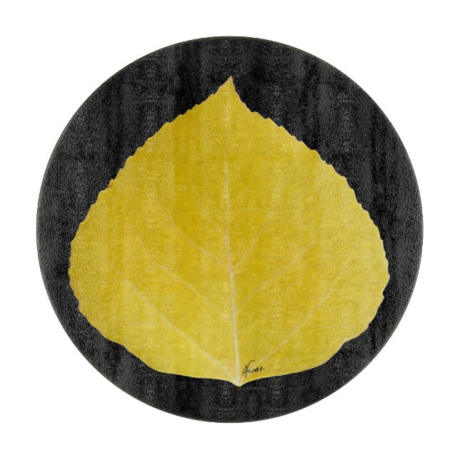 Yellow Aspen Leaf #5 Schneidebrett (Vorderseite)