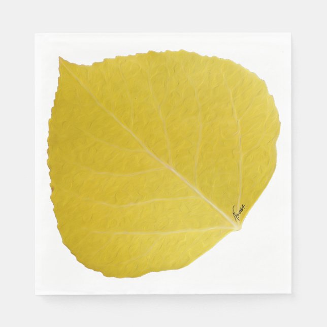 Yellow Aspen Leaf #5 Serviette (Vorderseite)