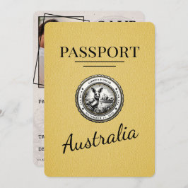 Yellow Australia Passport Save the Date