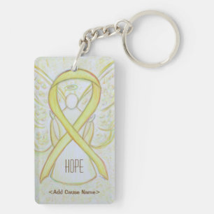 Yellow Awareness Ribbon Angel Personnalisé Porte -