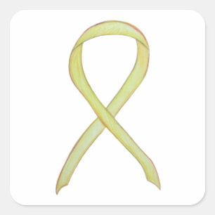 Yellow Awareness Ribbon Art Custom Sticker Decks
