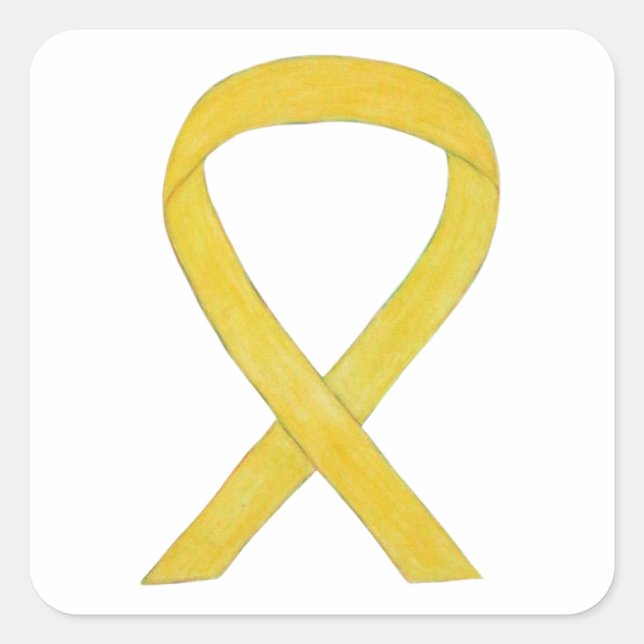 Yellow Awareness Ribbon Art Custom Sticker Decks (Vorderseite)