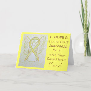 Yellow Awareness Ribbon Engel Custom Ursache Cards Karte