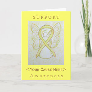 Yellow Awareness Ribbon Engel individuelle Karte