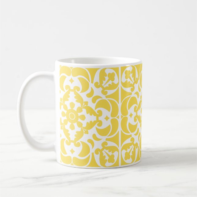 Yellow Azulejos Portugiesisches Mittelmeer Kaffeetasse (Links)
