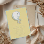 Yellow Baby Bonnet Babydusche Einladung<br><div class="desc">Eine schöne,  von Hand gezeichnet Babybonnet für die süßeste Baby Dusche.</div>