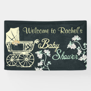 Yellow Baby Carriage, Baby Showbanner Banner