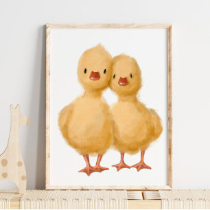 Yellow Baby Chicks Print   Baby Chicks Wasserfarbe Poster
