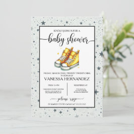Yellow Baby High Tops Babydusche Einladung