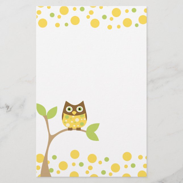 Yellow Baby Owl Briefpapier (Vorderseite)