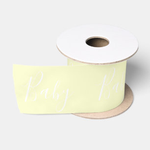 Yellow Baby Script Elegant Baby Shower Satinband