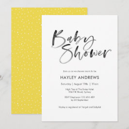Yellow Baby Shower Einladung - handschriftlich
