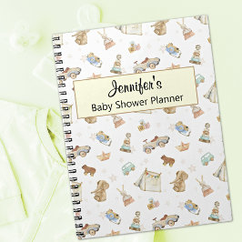 Yellow Baby Shower Planner Keepake Vintag Toys Notizblock