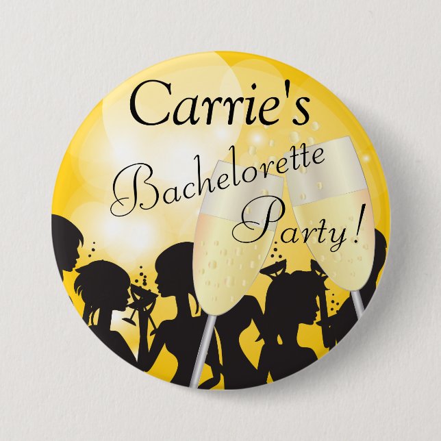 Yellow Bachelorette Diva Girls Night Button (Vorderseite)