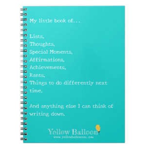 Yellow Balloon Spiral Notebook Notizblock