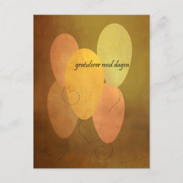 Yellow Balloons Norwegisches Glück zum Geburtstag Postkarte