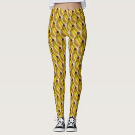Yellow Bananas Muster Funny Leggings