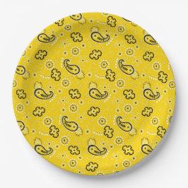 Yellow Bandana Cowboy Rustikales, modernes Abenteu Pappteller