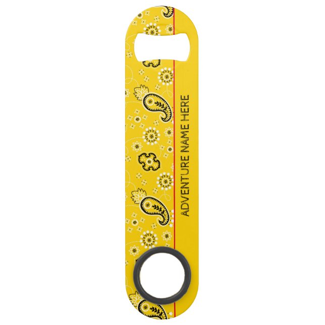 Yellow Bandana Custom Adventure Bottle Open Speed Flaschenöffner (Rückseite)