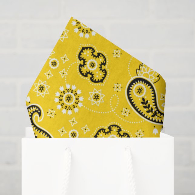Yellow Bandana Muster Moderner Cowboy Spaß Seidenpapier (Geschenktüte)