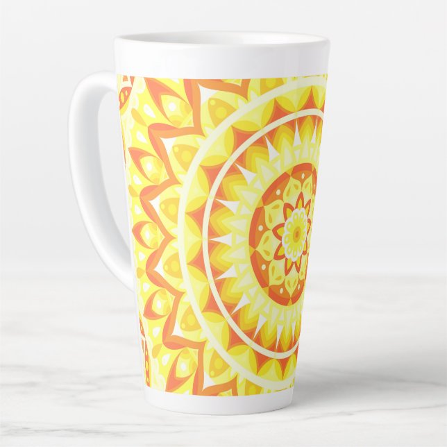 Yellow Base Mandala Milchtasse (Linke Ecke)