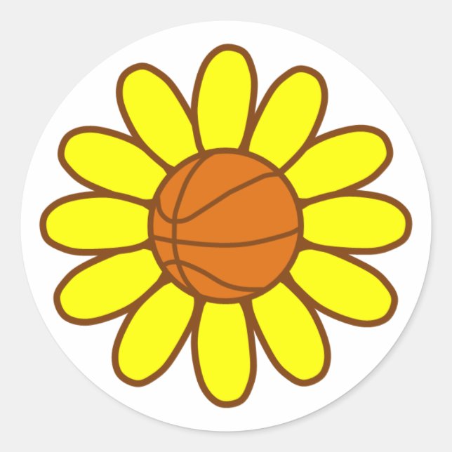 Yellow Basketball Girl Runder Aufkleber (Vorderseite)