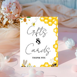 Yellow Bee Erntedank Baby Duschgeschenk & Karte Sockelschild