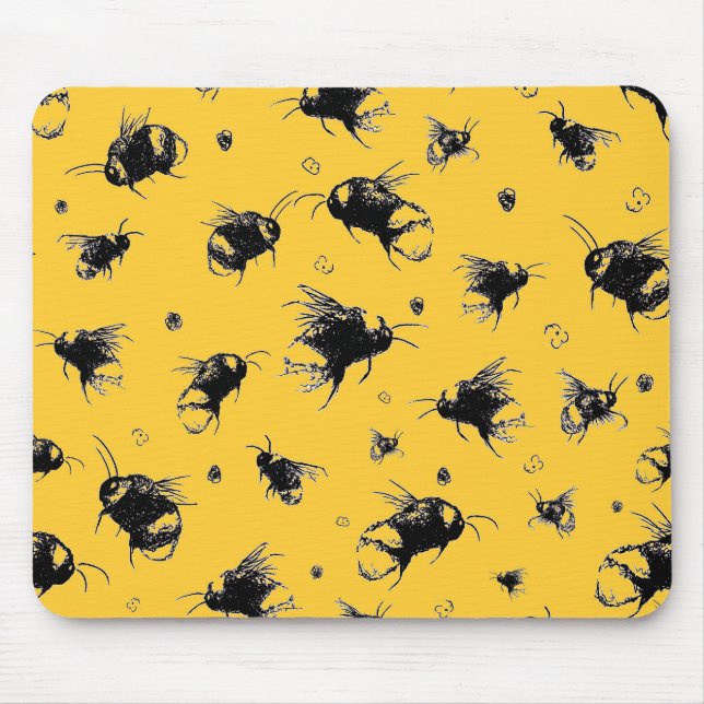 Yellow Bee Mouse Pad - Geschenk für Mama oder Freu Mousepad (Vorne)