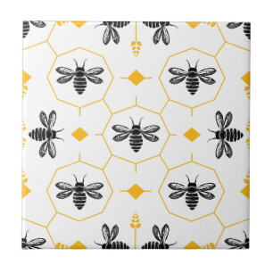 Yellow Bee Summer Kitchen Backsplash Keramik Tile Fliese