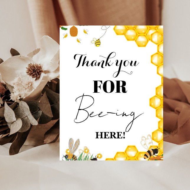 Yellow Bee Vielen Dank für Ihr Baby Duschgeschenk  Sockelschild (Von Creator hochgeladen)