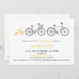 Yellow Bicycle Baby Shower Einladung
