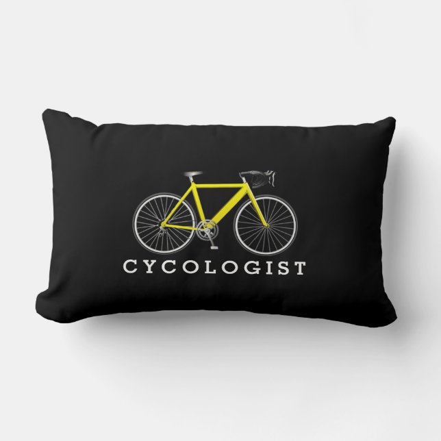 Yellow Bicycle on Black Lendenkissen (Vorderseite)