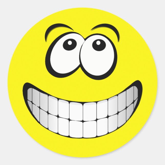 Yellow Big Gres Face Runder Aufkleber (Vorderseite)