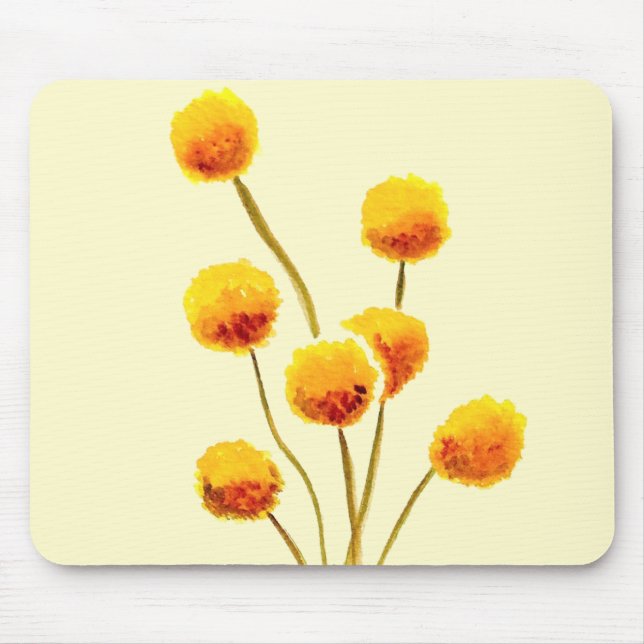 Yellow Billy Button gebürtige australische Blume Mousepad (Vorne)