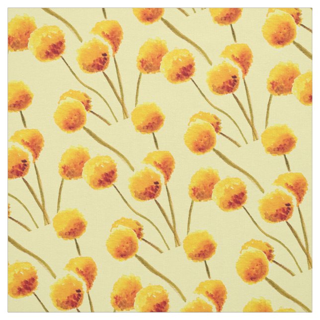 Yellow Billy Button gebürtige australische Blume Stoff (Muster)