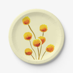 Yellow Billy Button in Australien Blume Pappteller