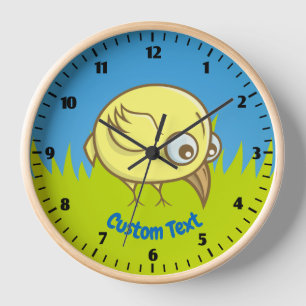 Yellow Bird-Cartoon Uhr