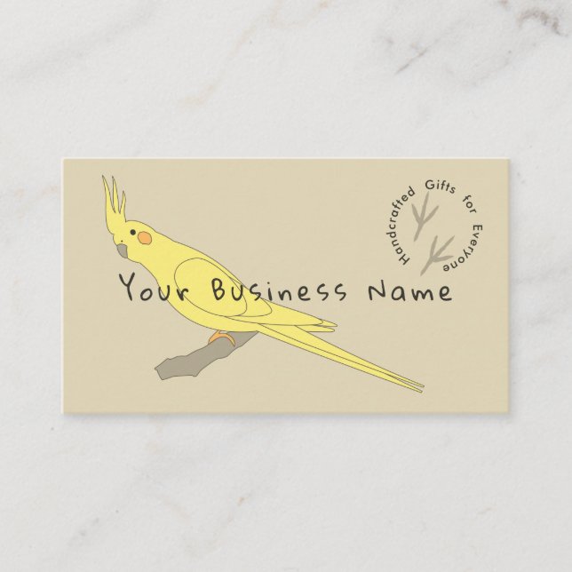 Yellow Bird Cockatile Business Card / Visitenkarte (Vorderseite)