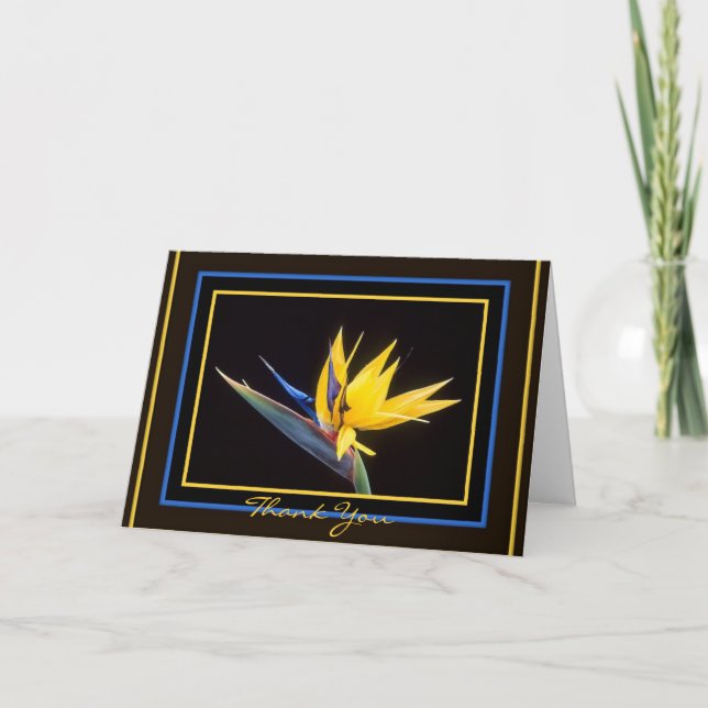 Yellow Bird-of-Paradise Bedachtenswert Dankeschön  Dankeskarte (Vorderseite)